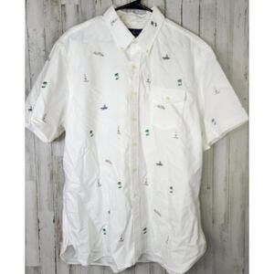 Ralph Lauren White Classic Fit Oxford Dress Shirt Aloha Shark Boat NWT 4XLT